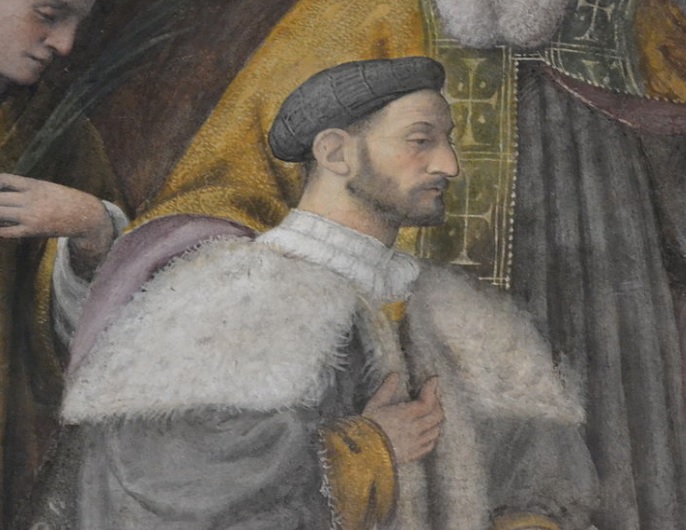 Ermes Visconti detail of Life of St Maurice ca 1510 by Bernardino Luini  San Maurizio al Monastero Maggiore Milano